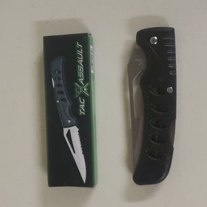 Tac Assault 4" Black Lockback Knife